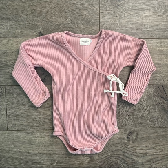 Eorthe Baby Rose Pink 2T Ribbed Kimono Bodysuit Shirt - Picture 1 of 8
